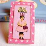 Vintage Girl With A Crown And Pocketbook - Pink..