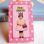 Vintage Girl With A Crown And Pocketbook - Pink..