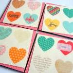 Vintage Hearts Love And Romance - Coaster Set -..