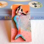 Mermaid In Orange Pink And Blue 3d Dimensional Pin..