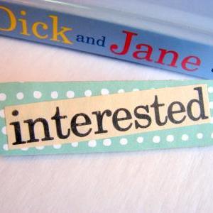Interested - Paper And Chipboard Word Pin -..