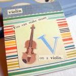 V Is For Violin Collage - Kids Nursery Childrens..