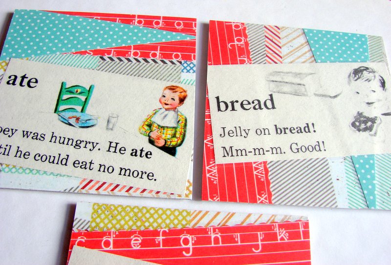 Vintage Dictionary - Ate Drink Bread - Coaster Set - Large Paper Chipboard Decoupage Collage Drink Bar Tea Beverage Coffee