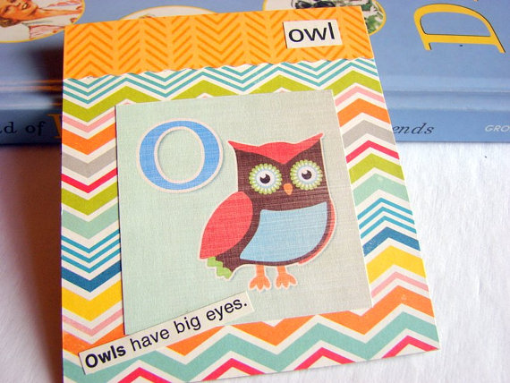 O Is For Owl Collage - Kids Nursery Childrens Wall Art Decor - Alphabet Abc - Owls Have Big Eyes