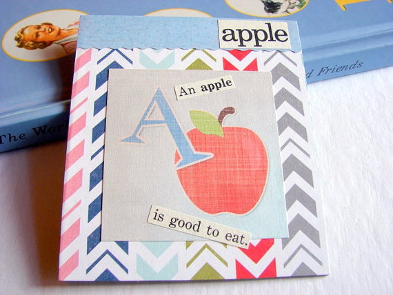 A Is For Apple Collage - Kids Nursery Childrens Wall Art Decor - Alphabet Abc - An Apple Is Good To Eat