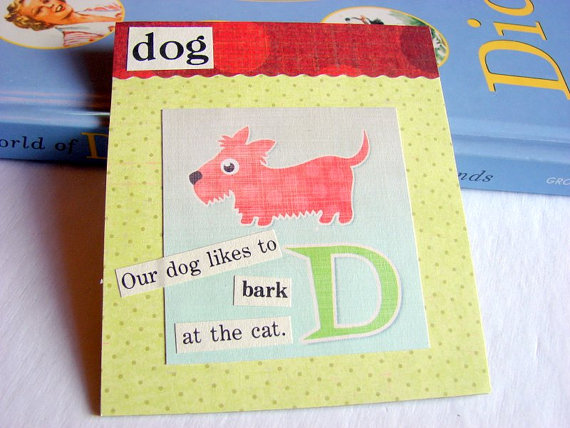 D Is For Dog Collage - Kids Nursery Childrens Wall Art Decor - Alphabet Abc - Our Dog Likes To Bark At The Cat