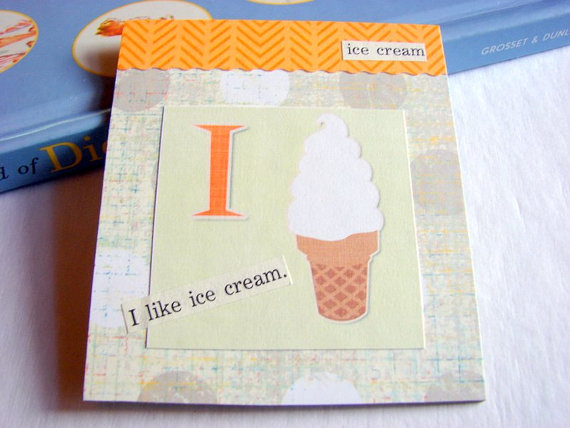 I Is For Ice Cream Cone Collage - Kids Nursery Childrens Wall Art Decor - Alphabet Abc - I Like Ice Cream