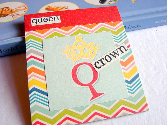 Q Is For Queen Collage - Kids Nursery Childrens Wall Art Decor - Alphabet Abc - Crown